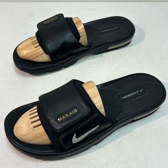 VERY GOOD Nike Air Max Slide 2007 Nike Golf Adjustable Black White Vintage 11 - Picture 7 of 12